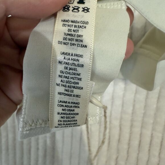 Skims Rib Cotton Plunge Bralette Logo Wireless Bra Size XXS Color Bone NWT - Picture 7 of 9